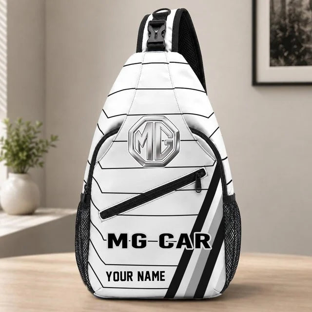 MG Car Custom Name Sling Bag – Racing Style Crossbody Backpack