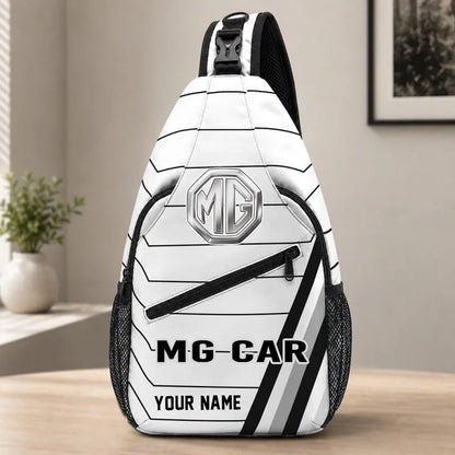 MG Car Custom Name Sling Bag – Racing Style Crossbody Backpack