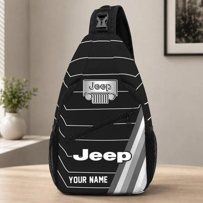 Jeep Custom Name Sling Bag – Racing Style Crossbody Backpack