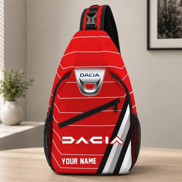 Dacia Custom Name Sling Bag – Racing Style Crossbody Backpack