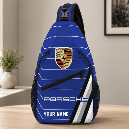 Porsche Custom Name Sling Bag – Racing Style Crossbody Backpack