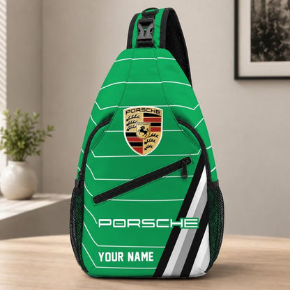 Porsche Custom Name Sling Bag – Racing Style Crossbody Backpack