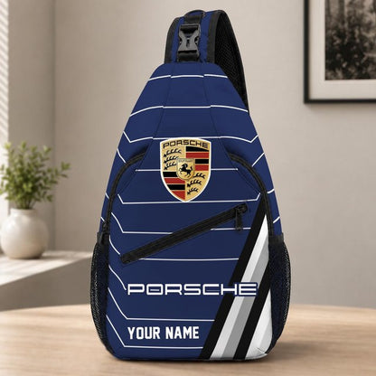 Porsche Custom Name Sling Bag – Racing Style Crossbody Backpack
