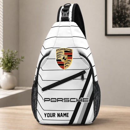 Porsche Custom Name Sling Bag – Racing Style Crossbody Backpack