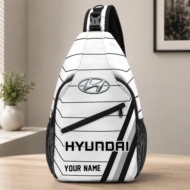 Hyundai Car Custom Name Sling Bag – Racing Style Crossbody Backpack