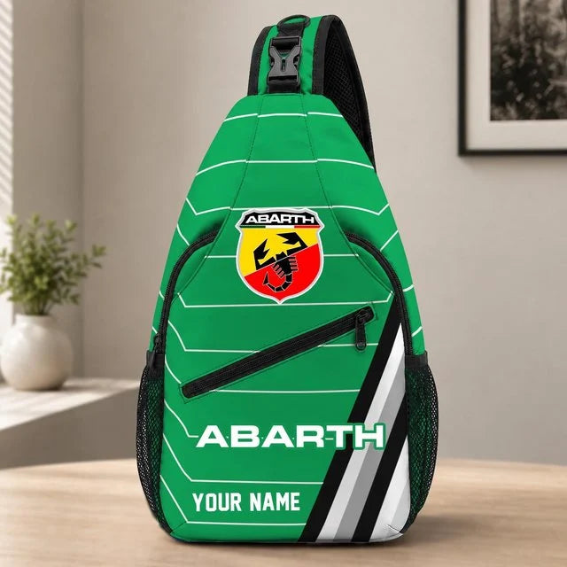 Abarth Custom Name Sling Bag – Racing Style Crossbody Backpack