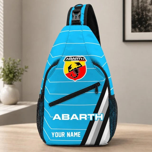 Abarth Custom Name Sling Bag – Racing Style Crossbody Backpack