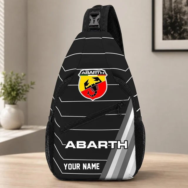Abarth Custom Name Sling Bag – Racing Style Crossbody Backpack