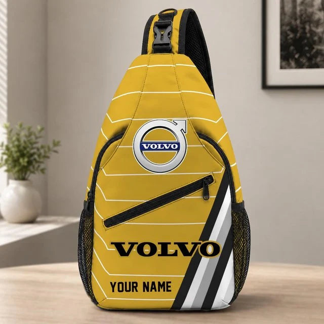 Volvo Car Custom Name Sling Bag – Racing Style Crossbody Backpack