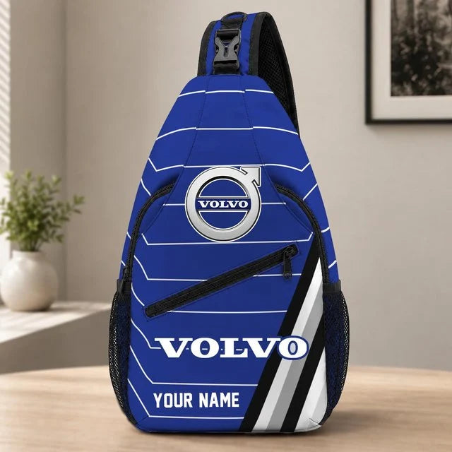 Volvo Car Custom Name Sling Bag – Racing Style Crossbody Backpack