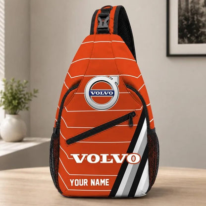 Volvo Car Custom Name Sling Bag – Racing Style Crossbody Backpack