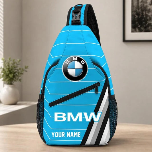 BMW Car Custom Name Sling Bag – Racing Style Crossbody Backpack