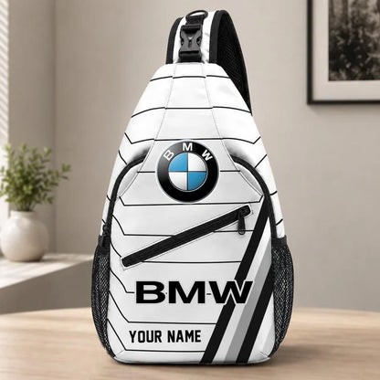 BMW Car Custom Name Sling Bag – Racing Style Crossbody Backpack