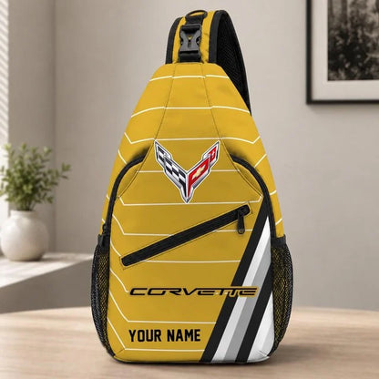 Corvette Custom Name Sling Bag – Racing Style Crossbody Backpack