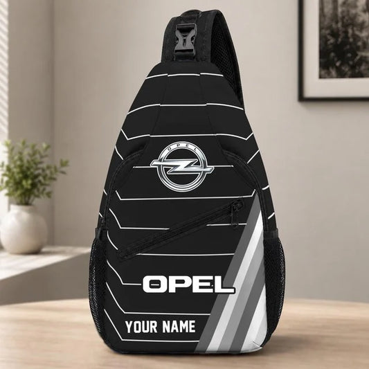 Opel Custom Name Sling Bag – Racing Style Crossbody Backpack