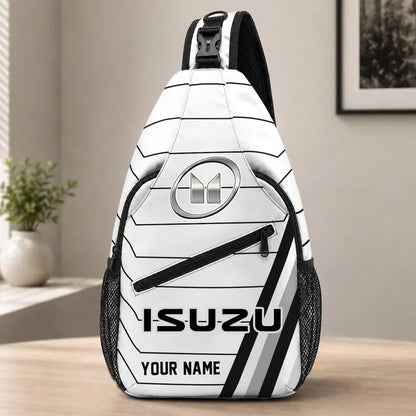 Isuzu Car Custom Name Sling Bag – Racing Style Crossbody Backpack