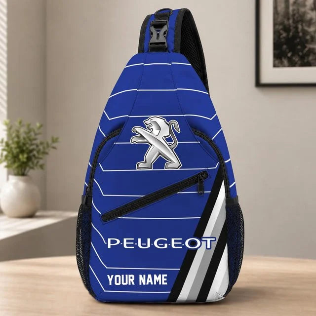 Peugeot Custom Name Sling Bag – Racing Style Crossbody Backpack