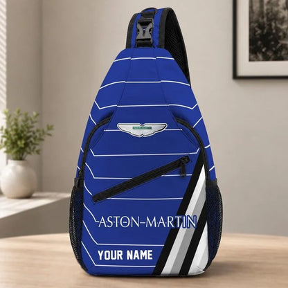 Aston Martin Custom Name Sling Bag – Racing Style Crossbody Backpack