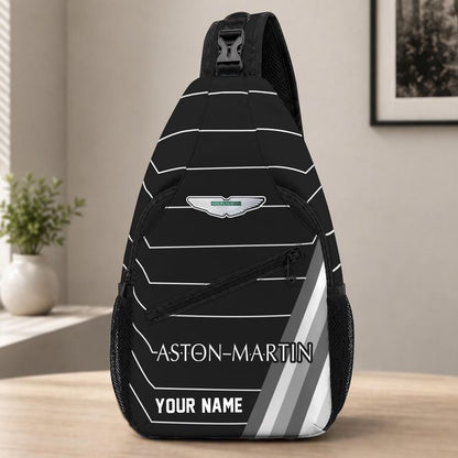 Aston Martin Custom Name Sling Bag – Racing Style Crossbody Backpack