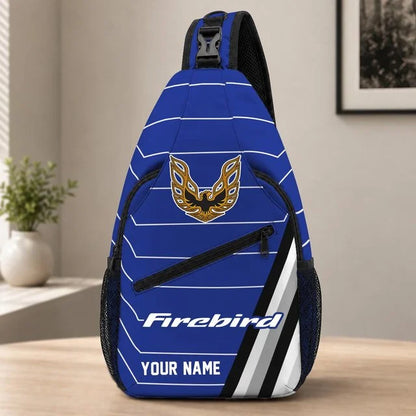 Firebird Pontiac Custom Name Sling Bag – Racing Style Crossbody Backpack