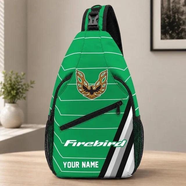 Firebird Pontiac Custom Name Sling Bag – Racing Style Crossbody Backpack