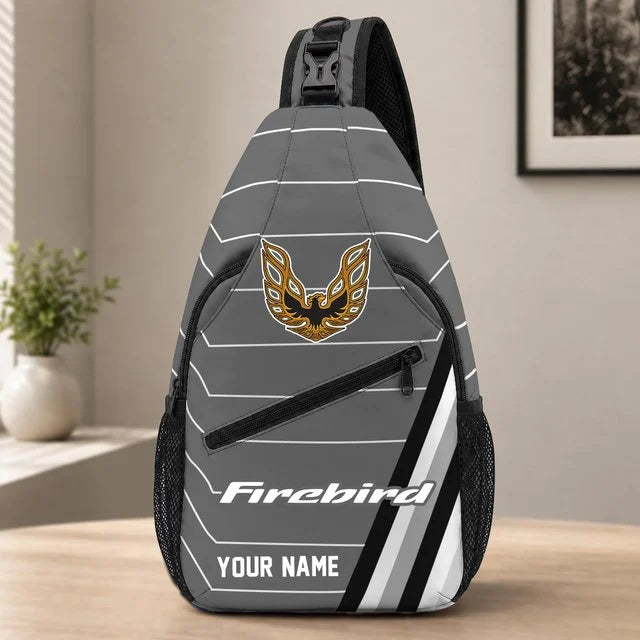 Firebird Pontiac Custom Name Sling Bag – Racing Style Crossbody Backpack
