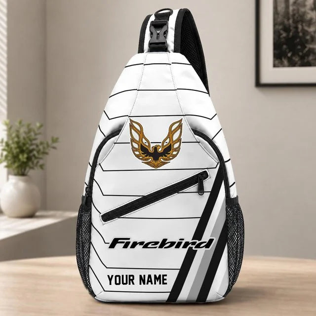 Firebird Pontiac Custom Name Sling Bag – Racing Style Crossbody Backpack