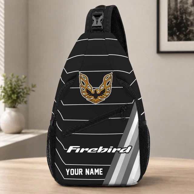 Firebird Pontiac Custom Name Sling Bag – Racing Style Crossbody Backpack