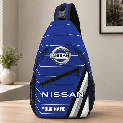 Nissan Custom Name Sling Bag – Racing Style Crossbody Backpack