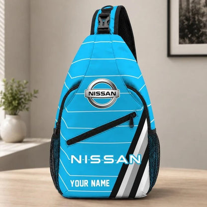 Nissan Custom Name Sling Bag – Racing Style Crossbody Backpack