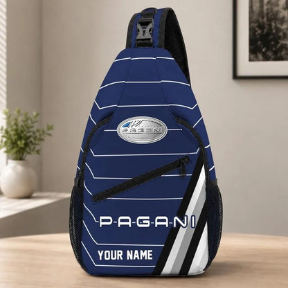 Pagani Custom Name Sling Bag – Racing Style Crossbody Backpack