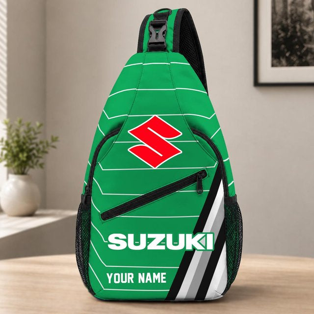 Suzuki Motorcycles Sling Bag – Custom Name Crossbody Bag