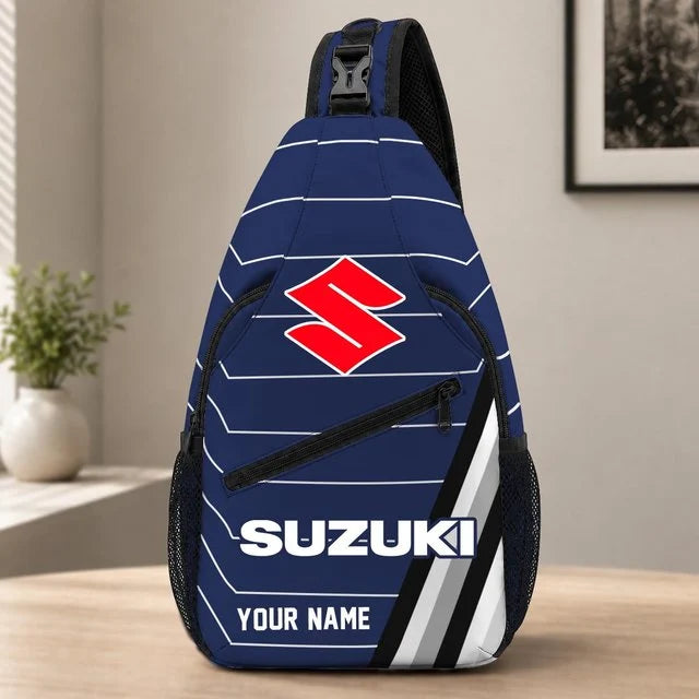 Suzuki Motorcycles Sling Bag – Custom Name Crossbody Bag