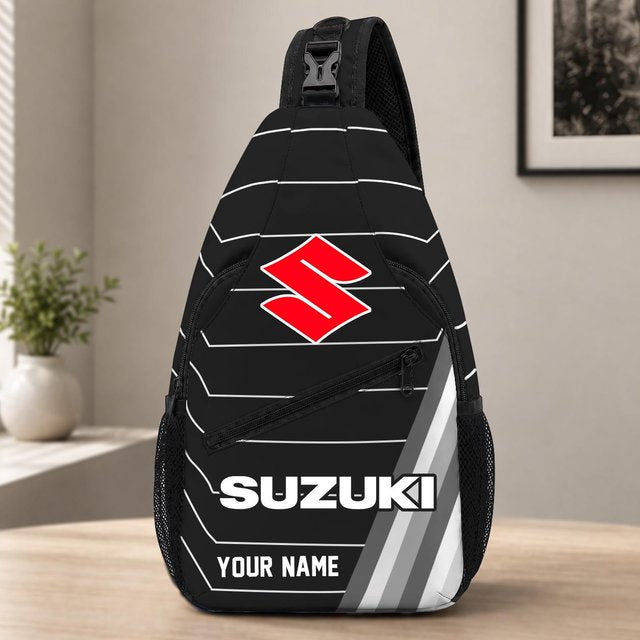 Suzuki Motorcycles Sling Bag – Custom Name Crossbody Bag