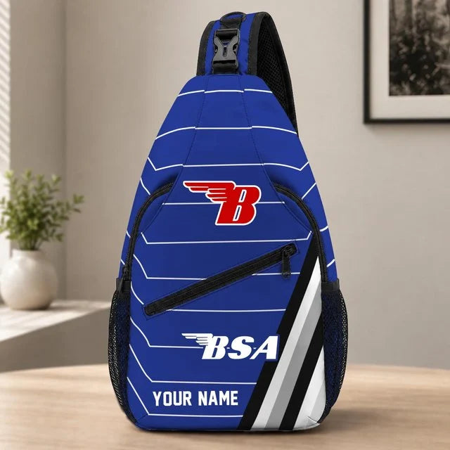 BSA Motorcycles Sling Bag – Custom Name Crossbody Bag