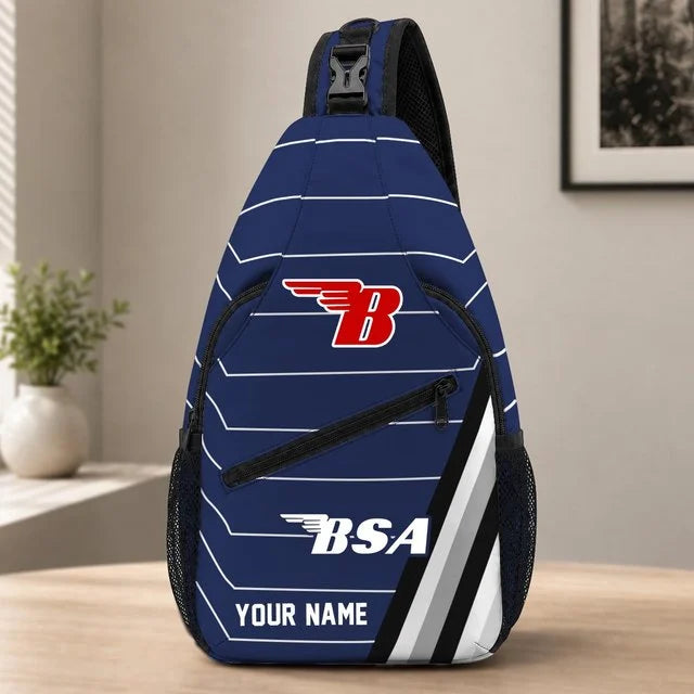 BSA Motorcycles Sling Bag – Custom Name Crossbody Bag