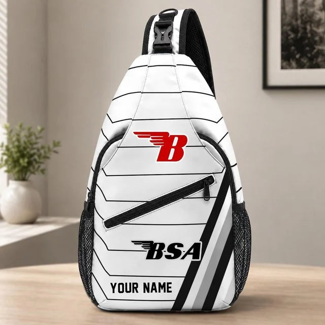 BSA Motorcycles Sling Bag – Custom Name Crossbody Bag