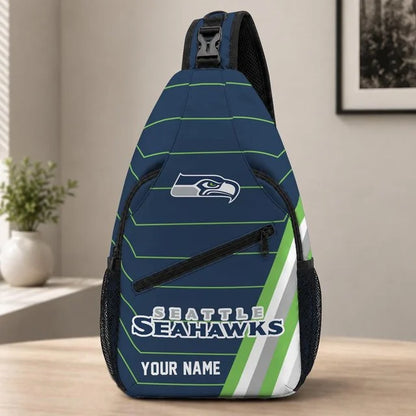 Seattle Seahawks Football Team Sling Bag – Custom Name Crossbody Bag