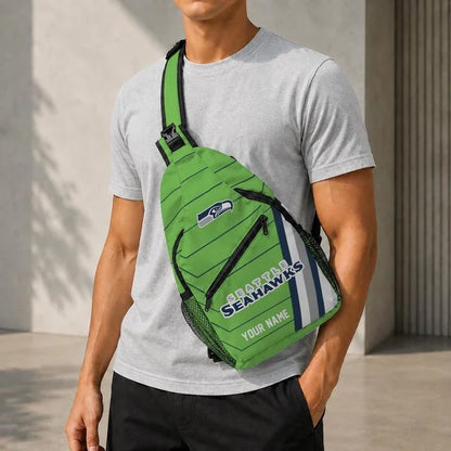 Seattle Seahawks Football Team Sling Bag – Custom Name Crossbody Bag