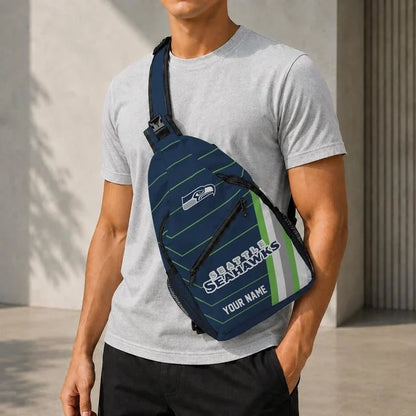 Seattle Seahawks Football Team Sling Bag – Custom Name Crossbody Bag