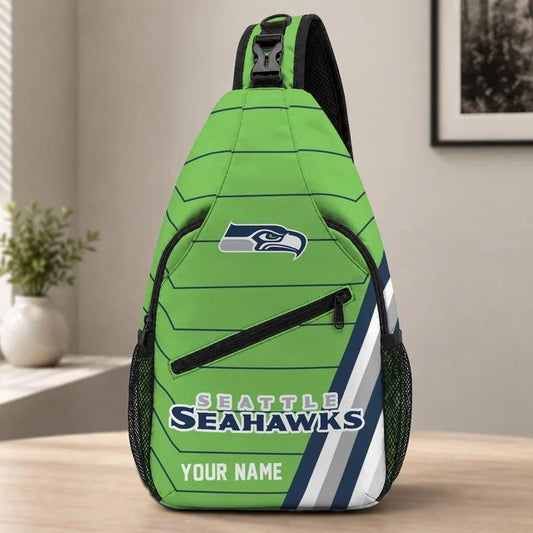 Seattle Seahawks Football Team Sling Bag – Custom Name Crossbody Bag