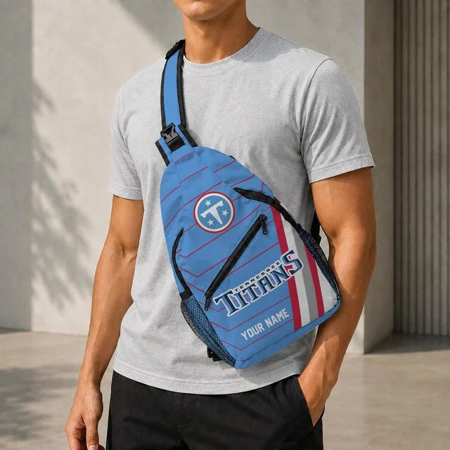Tennessee Titans Football Team Sling Bag – Custom Name Crossbody Bag