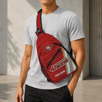 San Francisco 49ers Football Team Sling Bag – Custom Name Crossbody Bag
