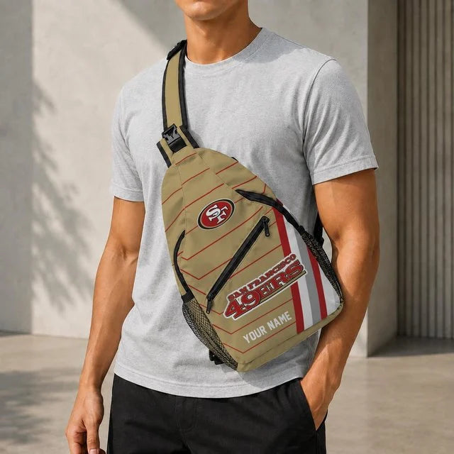 San Francisco 49ers Football Team Sling Bag – Custom Name Crossbody Bag
