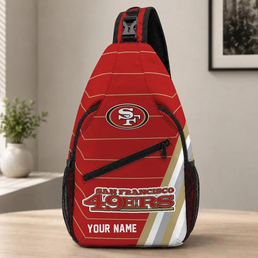 San Francisco 49ers Football Team Sling Bag – Custom Name Crossbody Bag