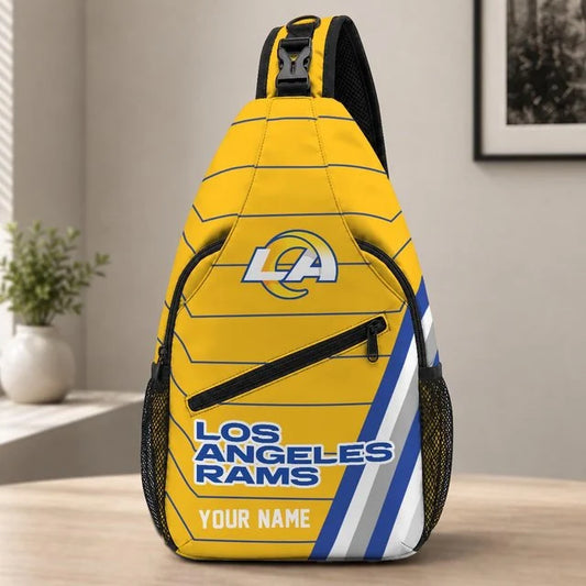 Los Angeles Rams Football Team Sling Bag – Custom Name Crossbody Bag