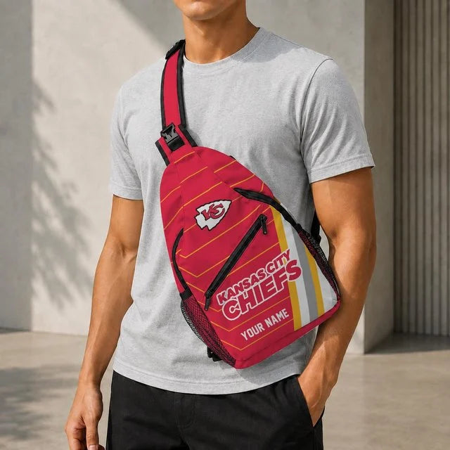 Kansas City Chiefs Football Team Sling Bag – Custom Name Crossbody Bag