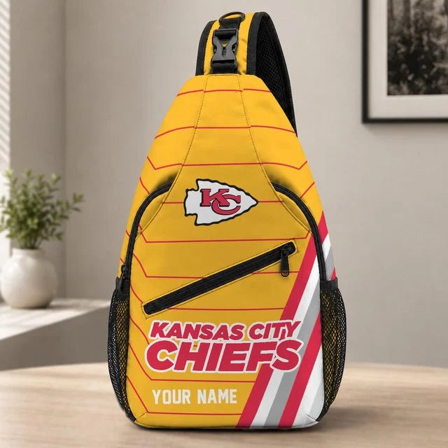 Kansas City Chiefs Football Team Sling Bag – Custom Name Crossbody Bag