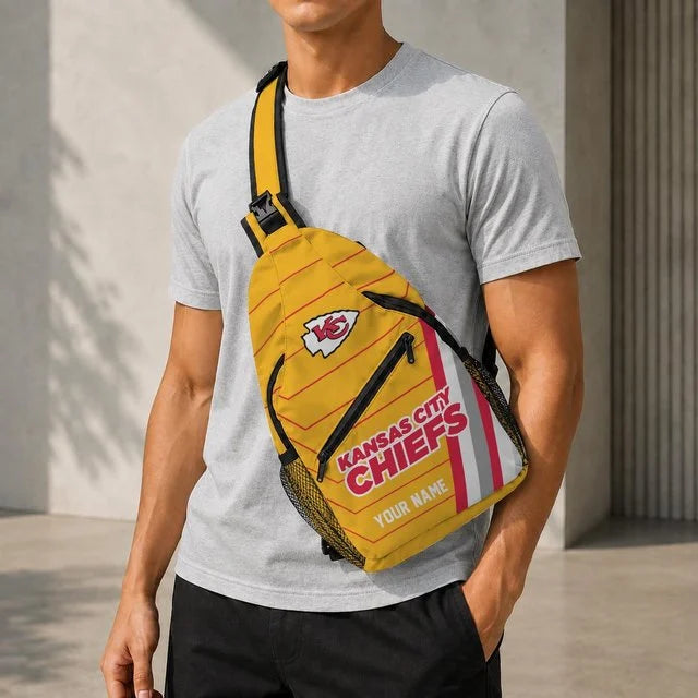 Kansas City Chiefs Football Team Sling Bag – Custom Name Crossbody Bag
