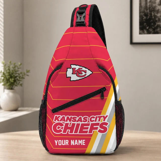 Kansas City Chiefs Football Team Sling Bag – Custom Name Crossbody Bag